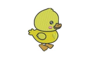 Adorable Baby Duck Cartoon for Charming Embroidery