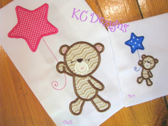 Adorable Baby Girl Bear with Star Balloon