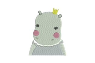 Adorable Baby Hippo Embroidery Design