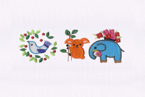 Charming Animal Bird Children Embroidery Design