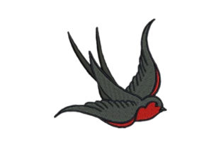 Charming Colorful Swallow Tattoo Design