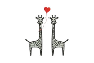 Charming Lover Giraffes: A Perfect Gift Embroidery