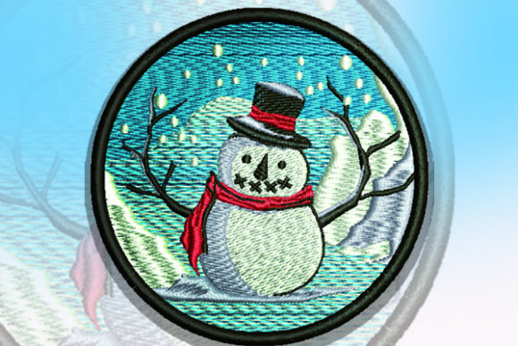 Festive Snowman Patch for Creative Embroidery