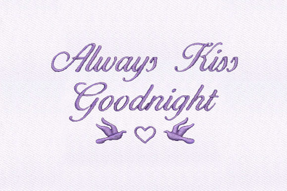 Goodnight Kiss: A Charming Embroidery Design for Personalized Gifts