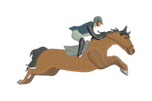 Horse Show Jumping Profile: A Perfect Gift Embroidery