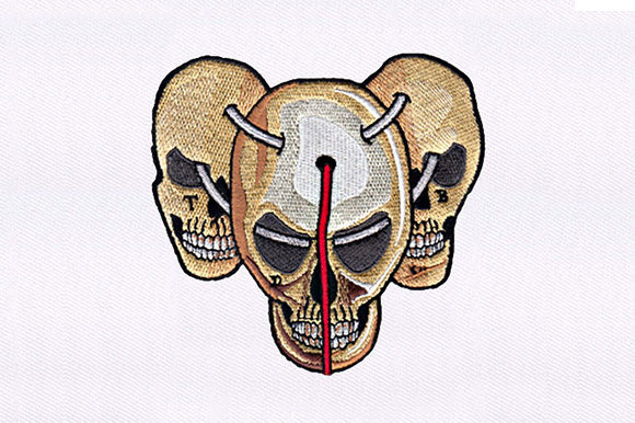 Menacing Skulls: A Bold and Festive Embroidery Design