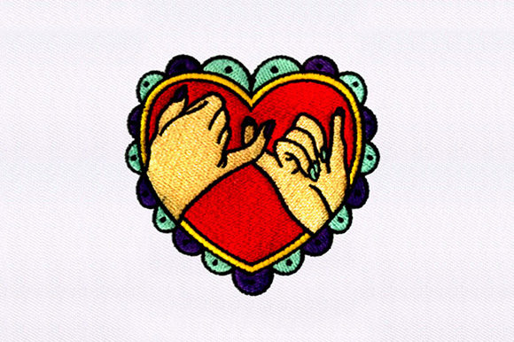 Pinky Swearing Fingers: A Charming Valentine's Design