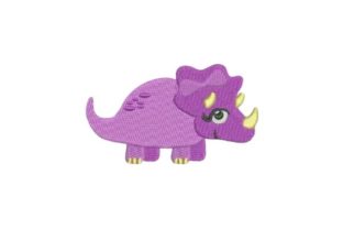 Purple Dinosaur Girl: A Charming Addition to Embroidery
