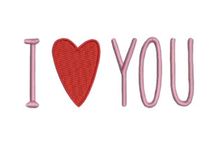 Romantic I Heart You Embroidery for Business