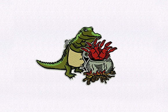 Seafood Alligator Design: A Unique Embroidery Choice