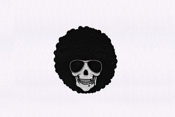 Shades Wearing Skull: A Spooky yet Stylish Embroidery
