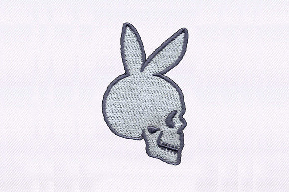 Skull with Bunny Ears: A Unique Embroidery Design