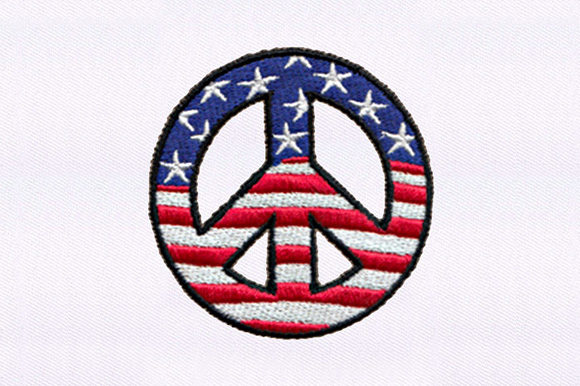 Us Flag Peace Symbol: A Unique Embroidery Design
