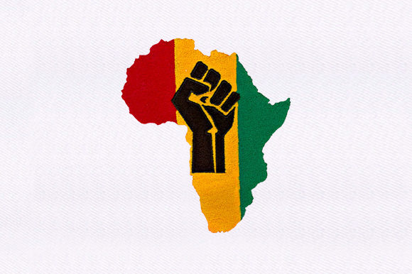 Vibrant African Map: A Bold and Detailed Embroidery